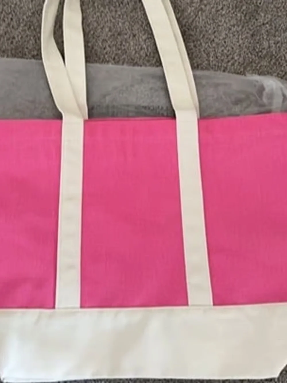 New version Lancome pink and cream tote bag New 17*12
